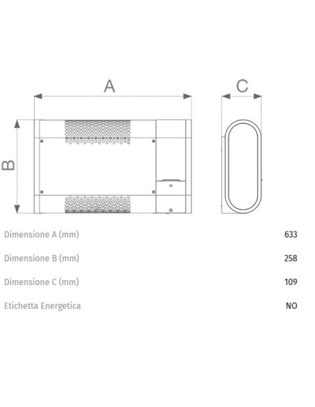 Termoventilatore Miniaturizzato da Parete Vortice Microrapid T 2000 V0